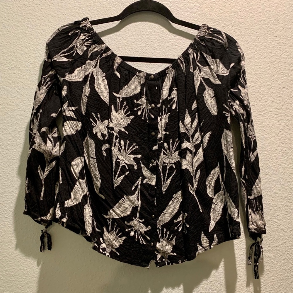 Off-The-Shoulder Button-Front Top